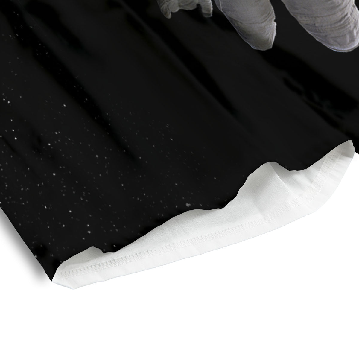 Floating Astronaut In Outer Space Print Men's Athletic Shorts