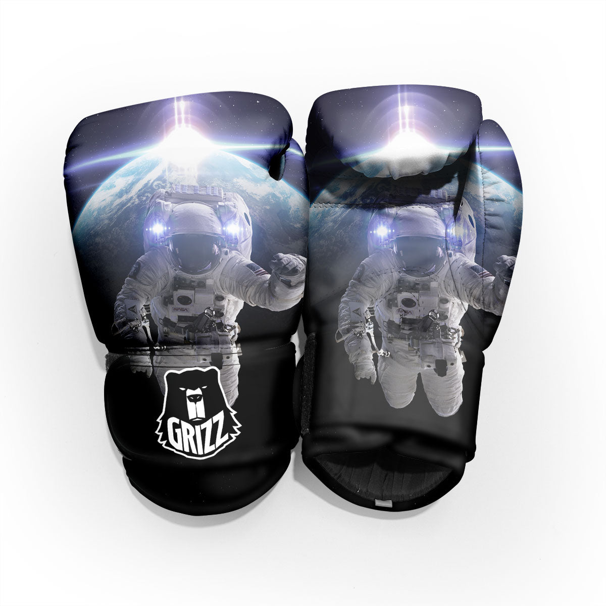 Floating Astronaut In Outer Space Print Pro Boxing Glove