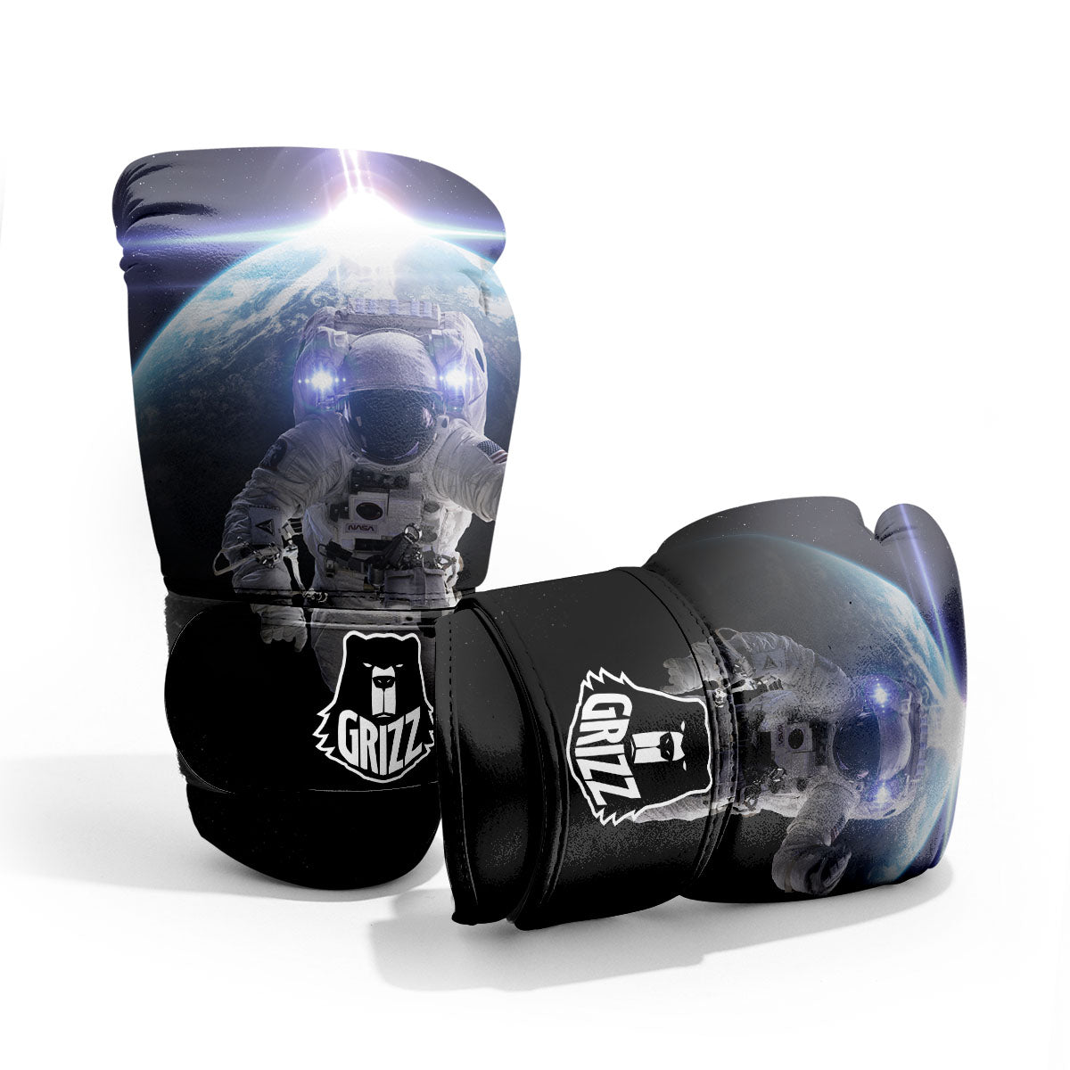 Floating Astronaut In Outer Space Print Pro Boxing Glove