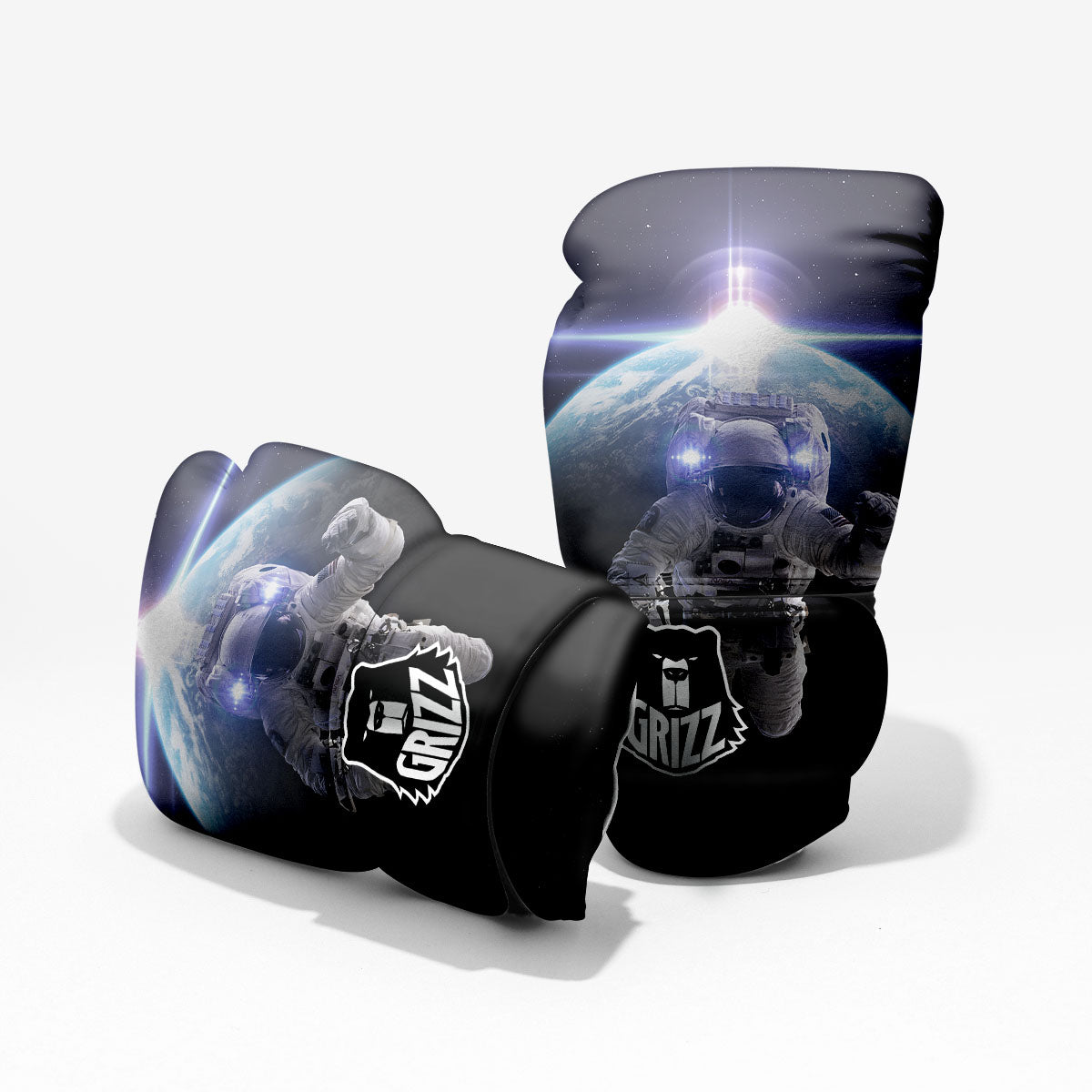 Floating Astronaut In Outer Space Print Pro Boxing Glove