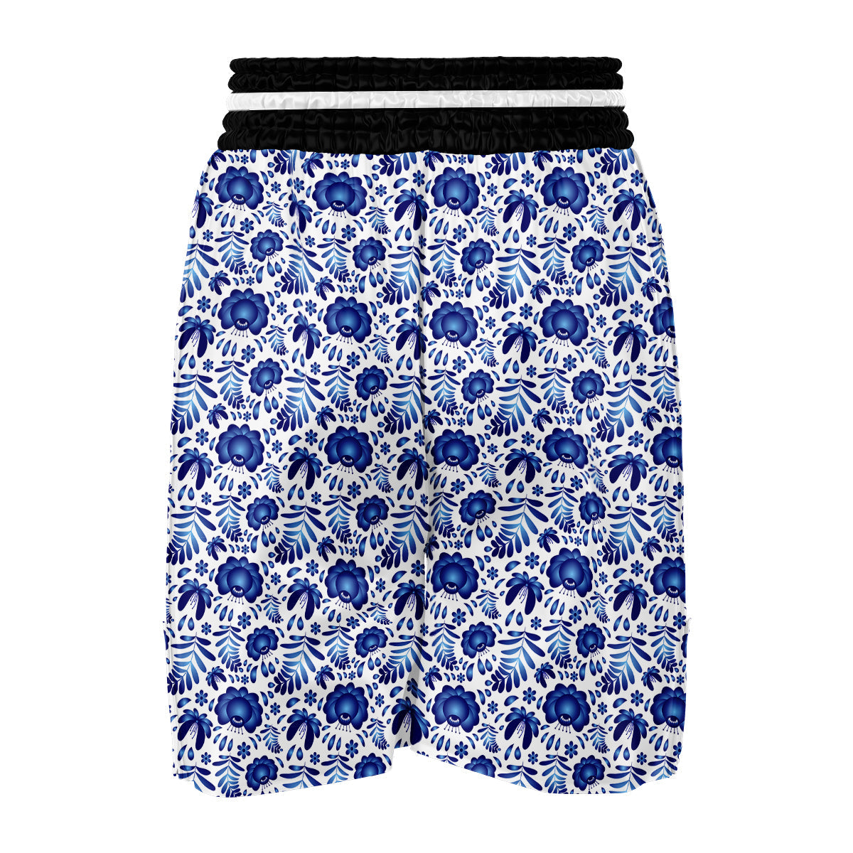 Flora And Gzhel Print Pattern Boxing Shorts-grizzshop