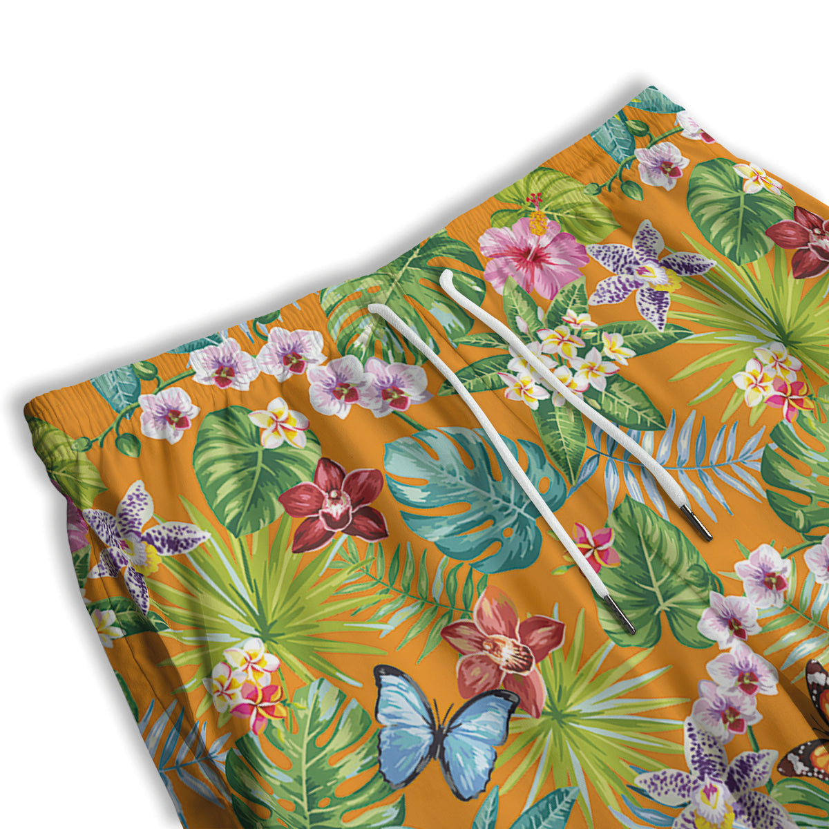 Floral Aloha Hawaii Print Pattern Men's Athletic Shorts