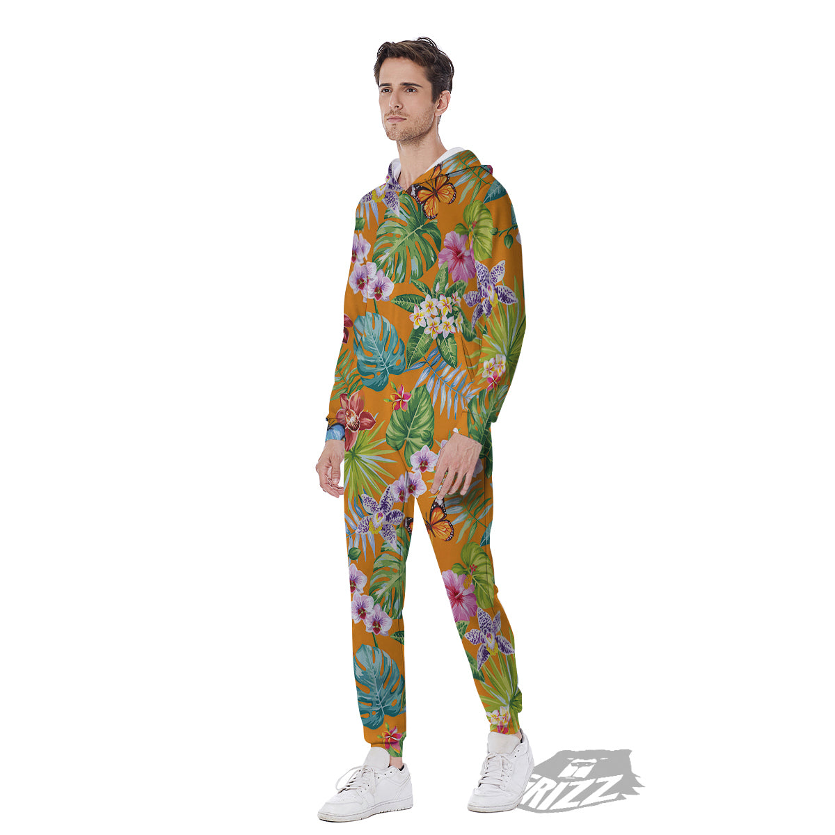 Floral Aloha Hawaii Print Pattern Men's Jumpsuit-grizzshop