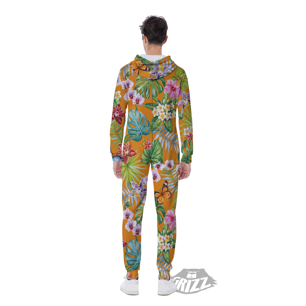Floral Aloha Hawaii Print Pattern Men's Jumpsuit-grizzshop