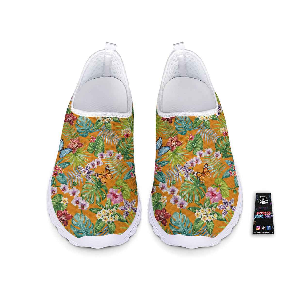 Floral Aloha Hawaii Print Pattern Nurse Shoes-grizzshop