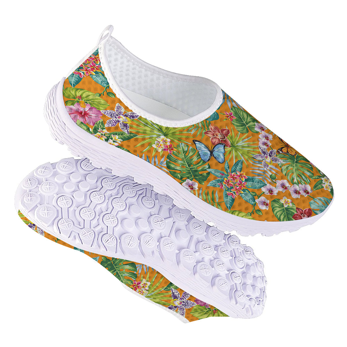 Floral Aloha Hawaii Print Pattern Nurse Shoes-grizzshop