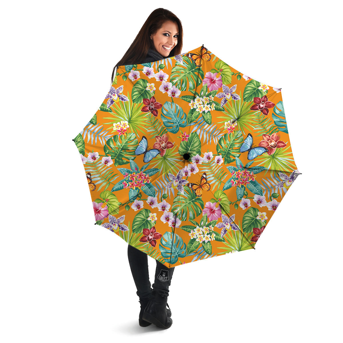 Floral Aloha Hawaii Print Pattern Umbrella-grizzshop