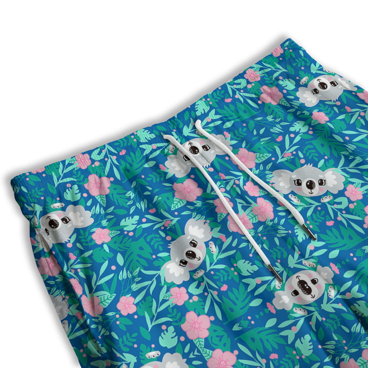 Floral And Baby Koala Print Pattern Men's Athletic Shorts