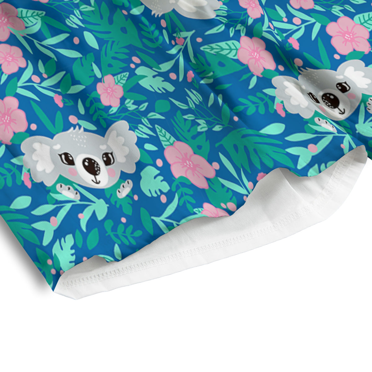 Floral And Baby Koala Print Pattern Men's Athletic Shorts