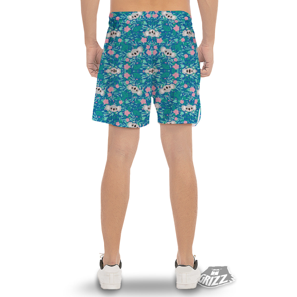 Floral And Baby Koala Print Pattern Men's Gym Shorts-grizzshop