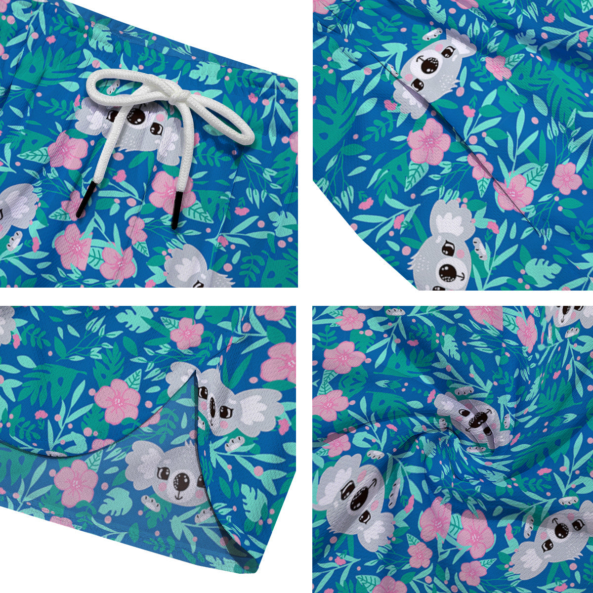 Floral And Baby Koala Print Pattern Men's Running Shorts-grizzshop