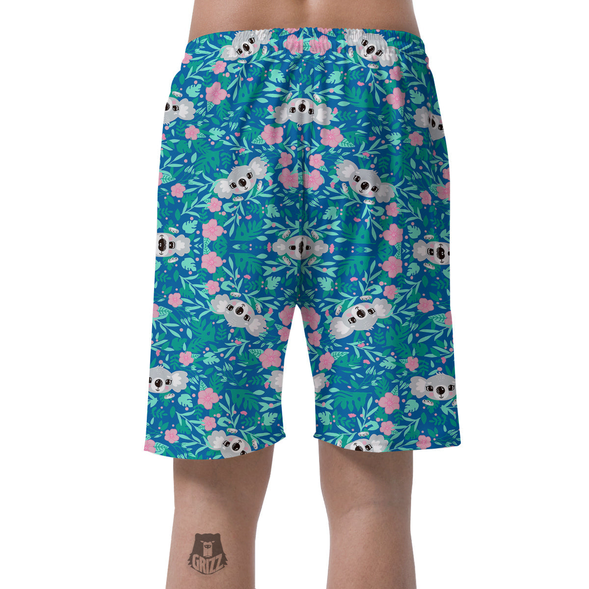 Floral And Baby Koala Print Pattern Men's Shorts-grizzshop