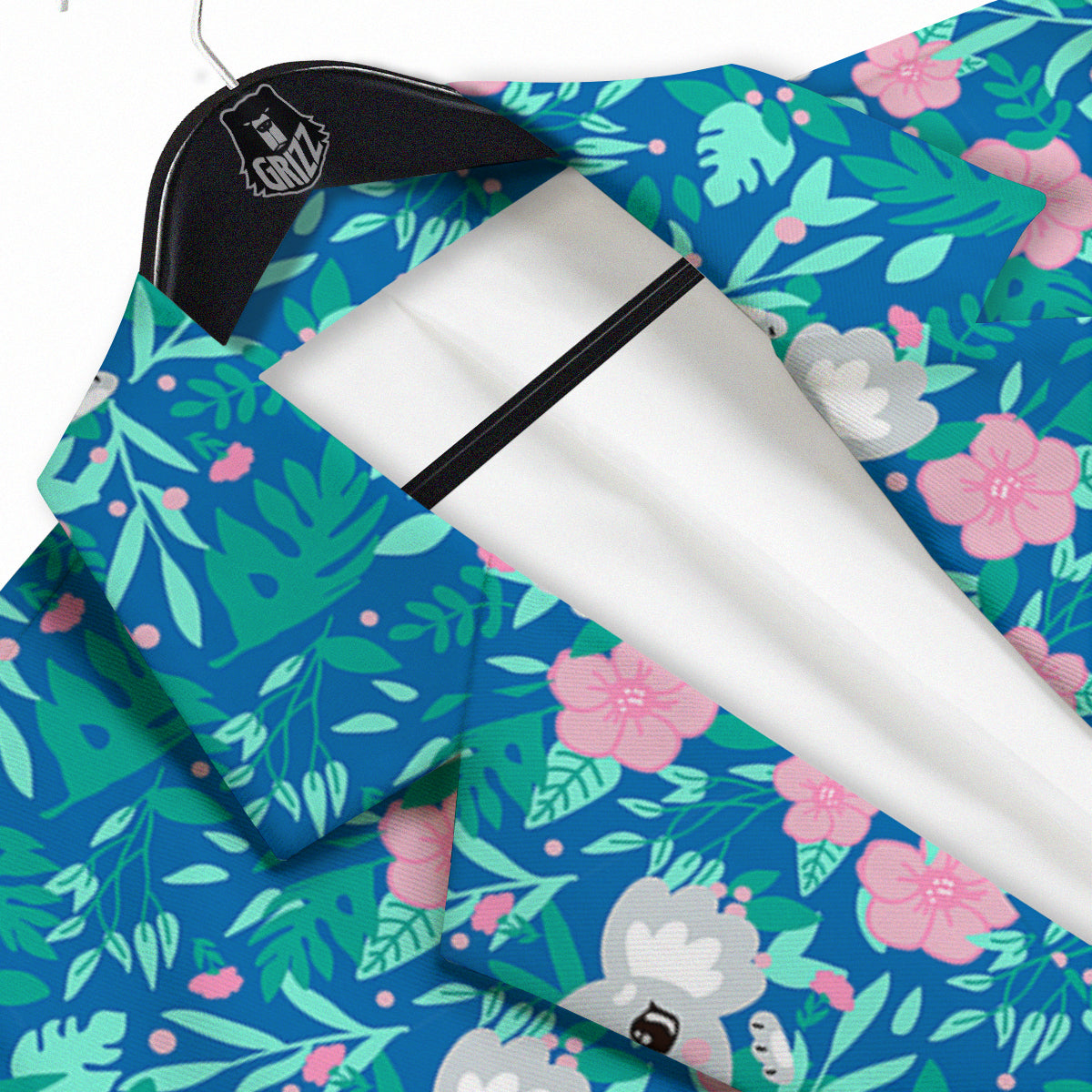 Floral And Baby Koala Print Pattern Men's Sport Coat-grizzshop