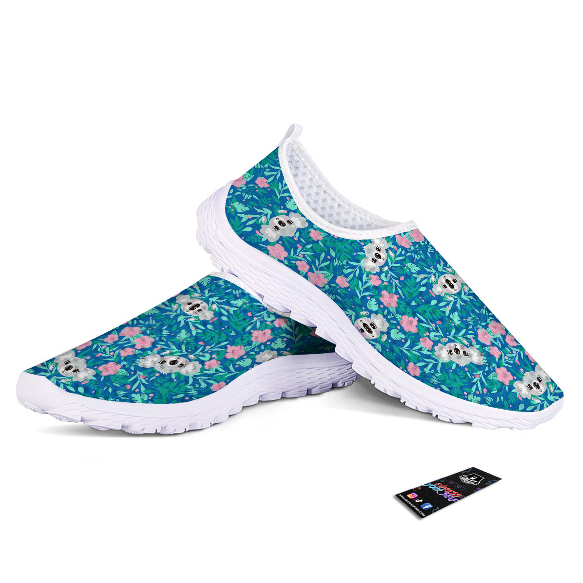 Floral And Baby Koala Print Pattern Nurse Shoes-grizzshop