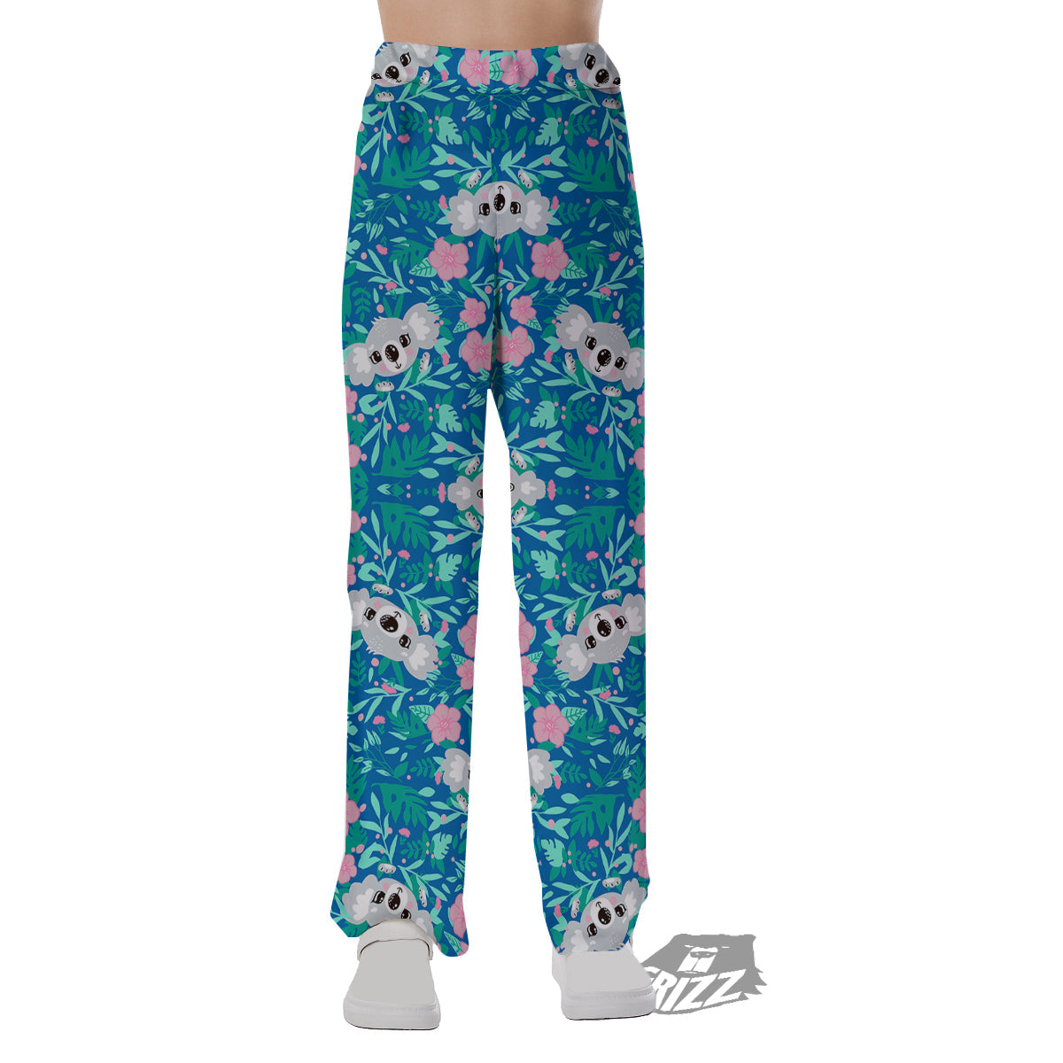 Floral And Baby Koala Print Pattern Pajama Pants-grizzshop