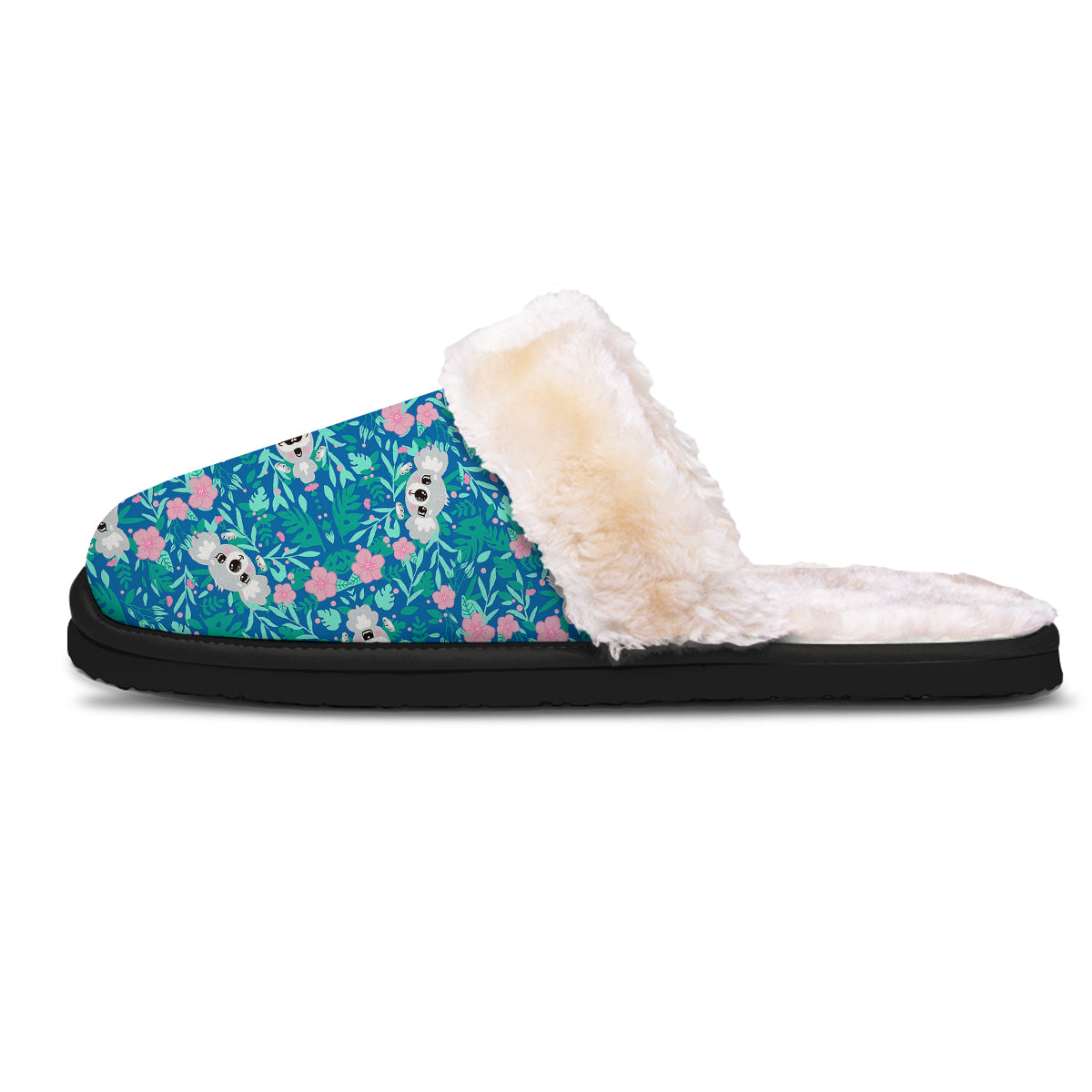 Floral And Baby Koala Print Pattern Slippers-grizzshop