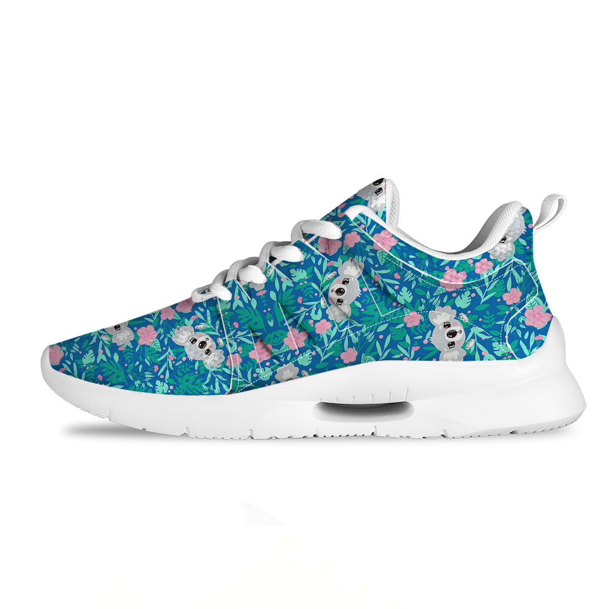Floral And Baby Koala Print Pattern Tennis Shoes-grizzshop