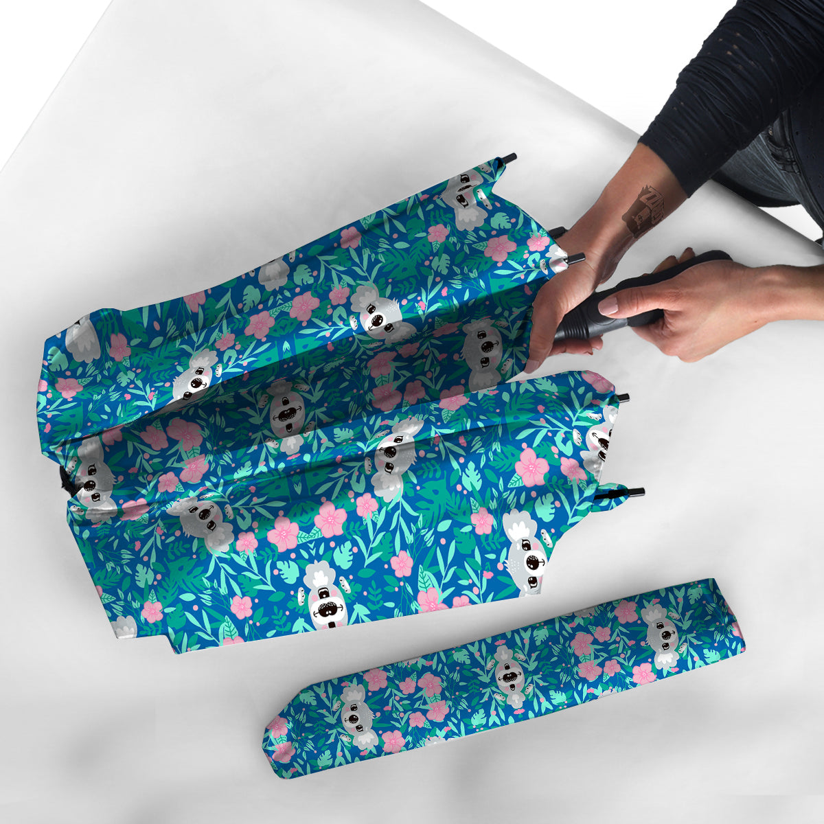 Floral And Baby Koala Print Pattern Umbrella-grizzshop