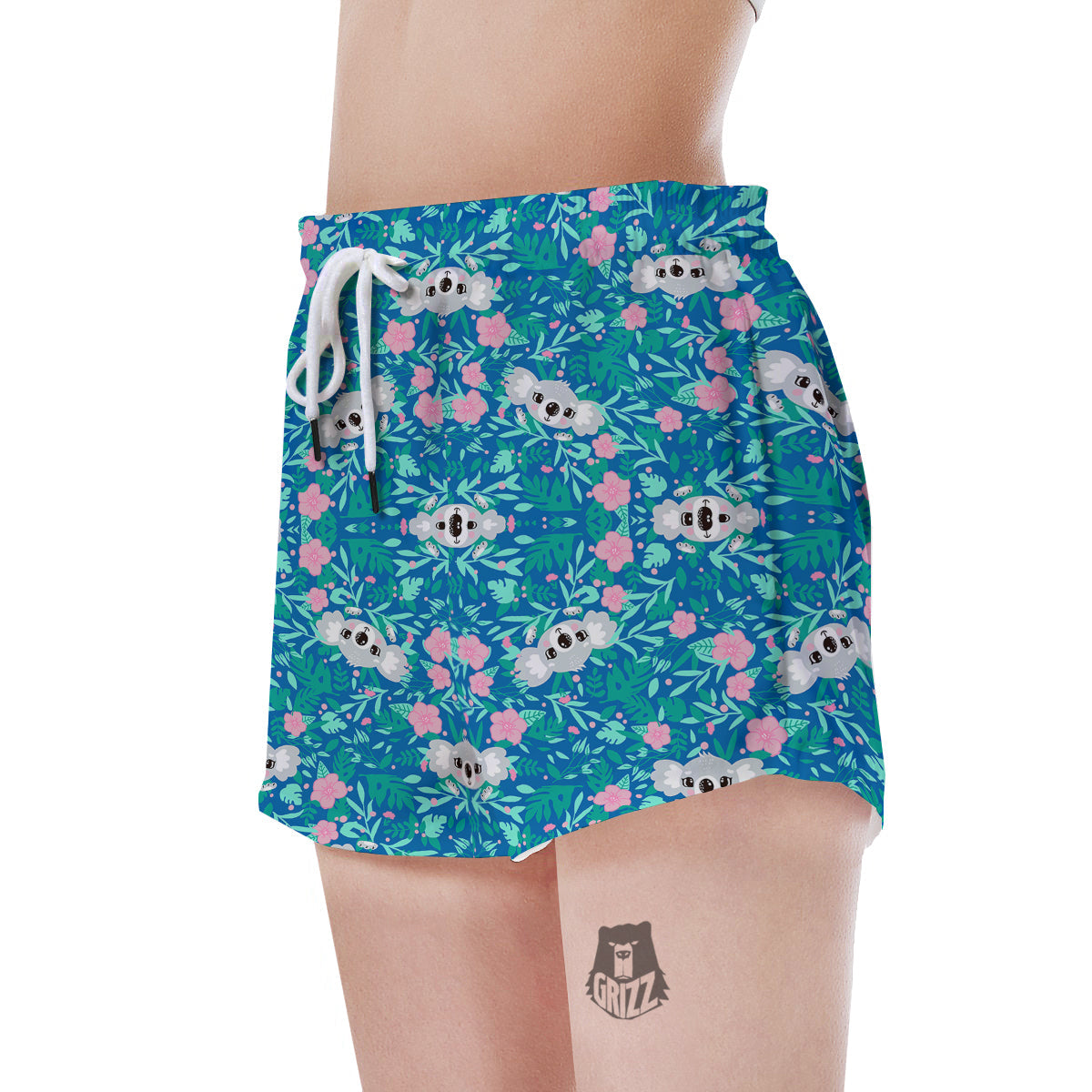 Floral And Baby Koala Print Pattern Women's Shorts-grizzshop