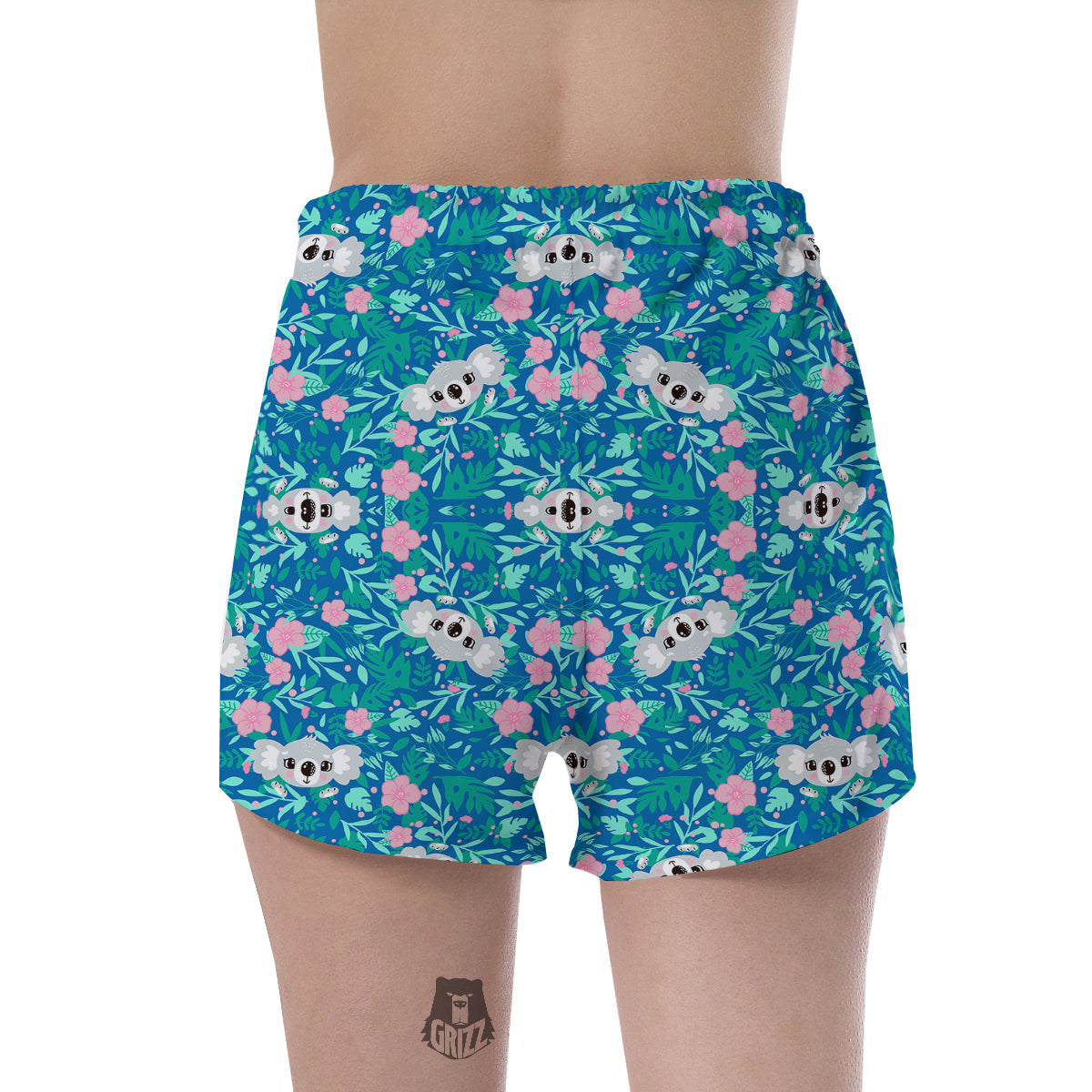 Floral And Baby Koala Print Pattern Women's Shorts-grizzshop