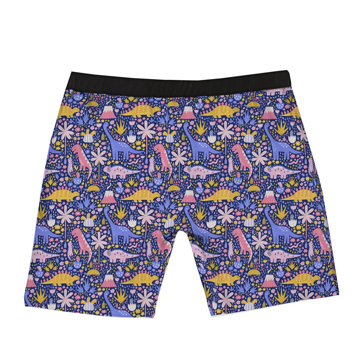 Floral And Cute Dinosaur Print Pattern Boxer Briefs-grizzshop