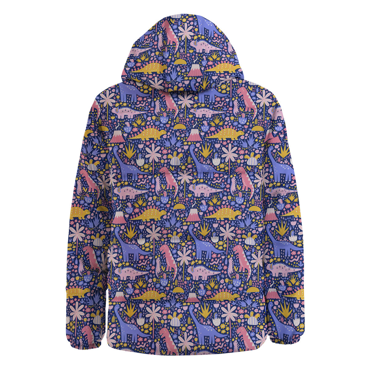 Floral And Cute Dinosaur Print Pattern Down Jacket-grizzshop
