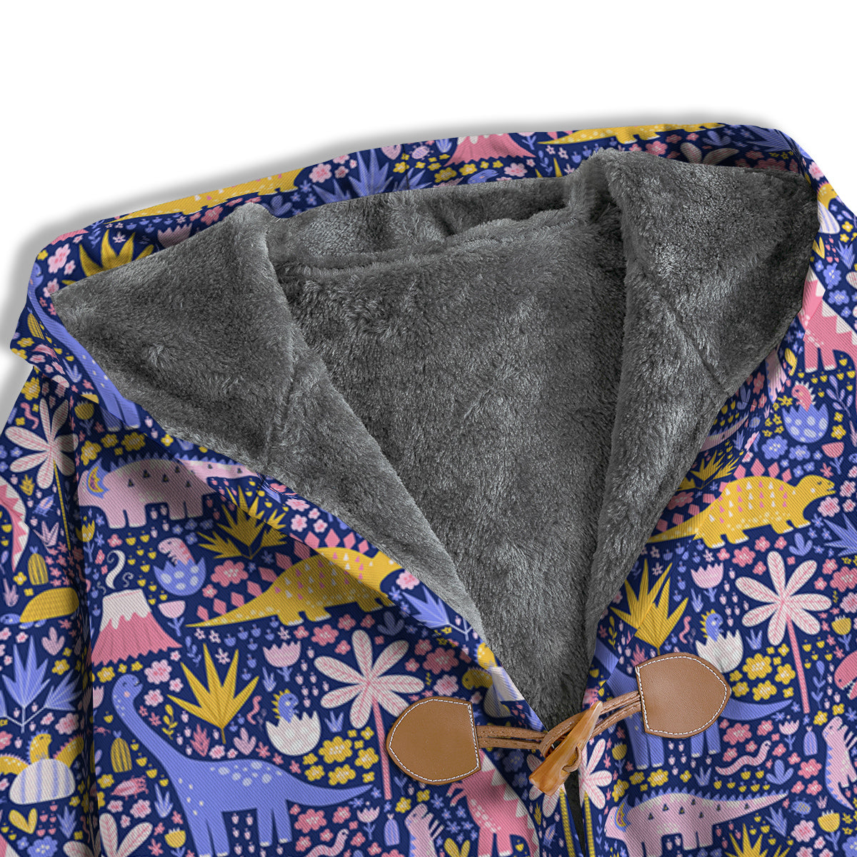 Floral And Cute Dinosaur Print Pattern Men's Windbreaker Jacket-grizzshop