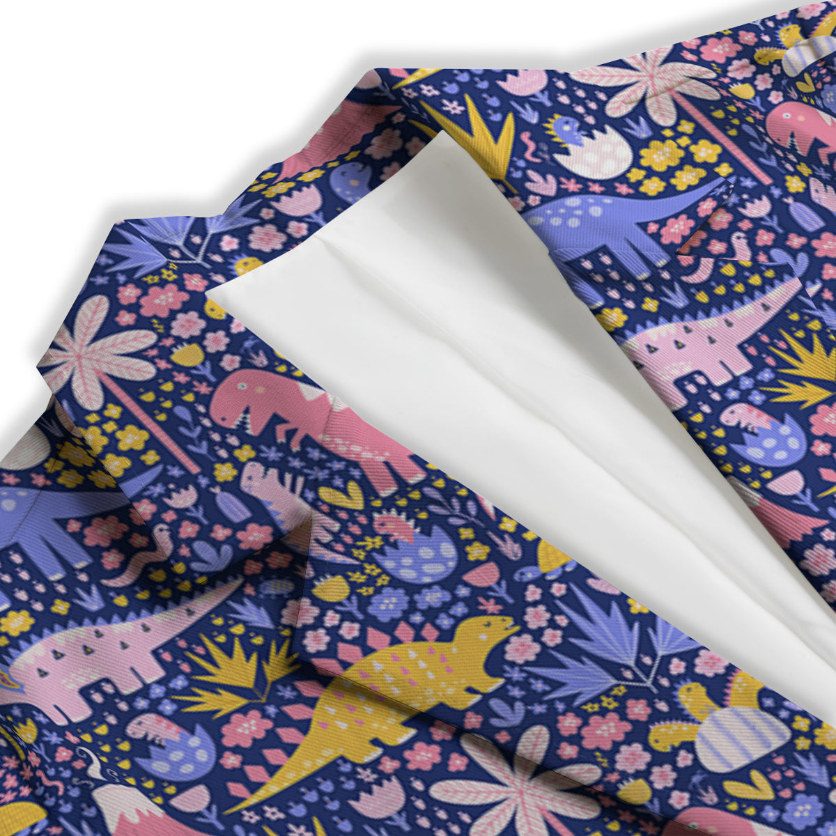 Floral And Cute Dinosaur Print Pattern Women's Blazer-grizzshop