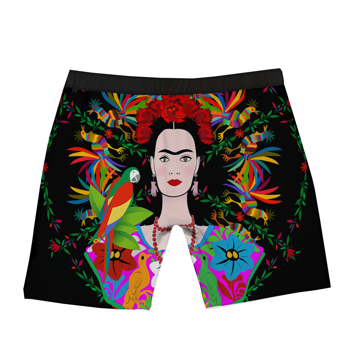 Floral And Frida Kahlo Print Boxer Briefs-grizzshop