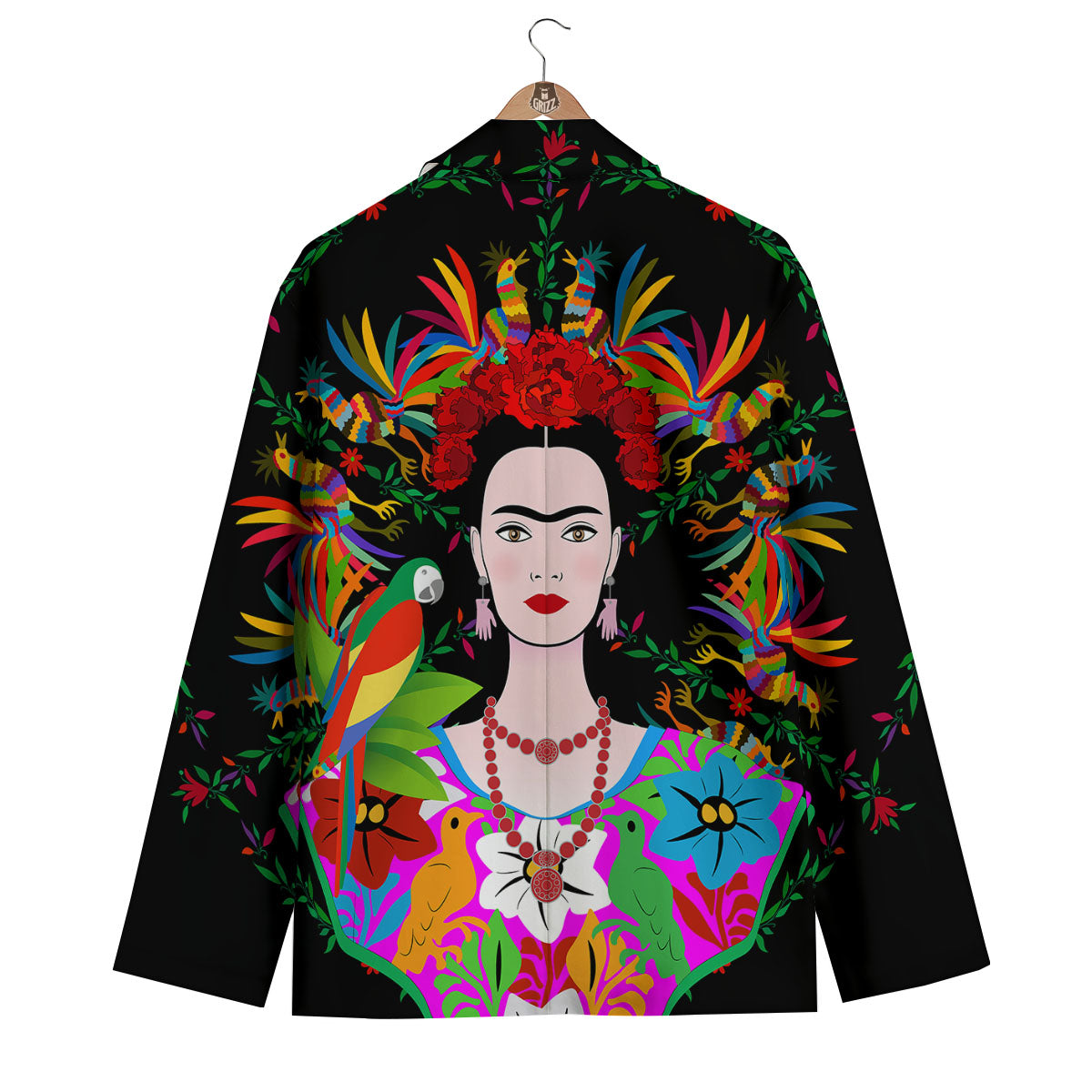 Floral And Frida Kahlo Print Men's Blazer-grizzshop