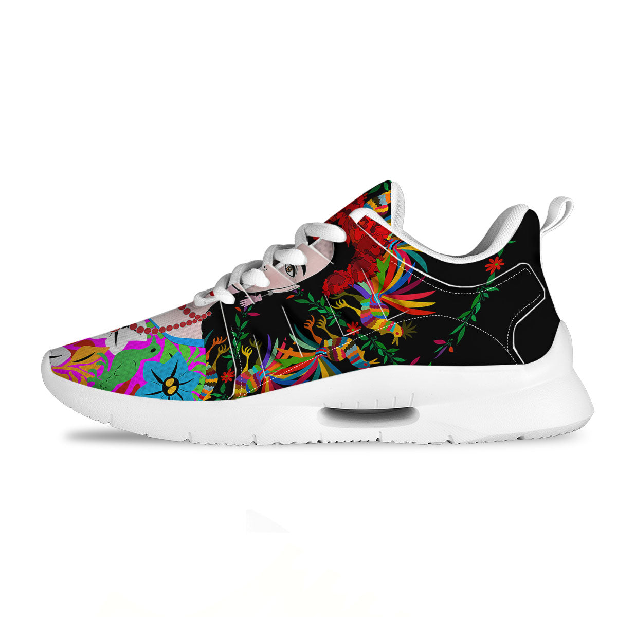 Floral And Frida Kahlo Print Tennis Shoes-grizzshop