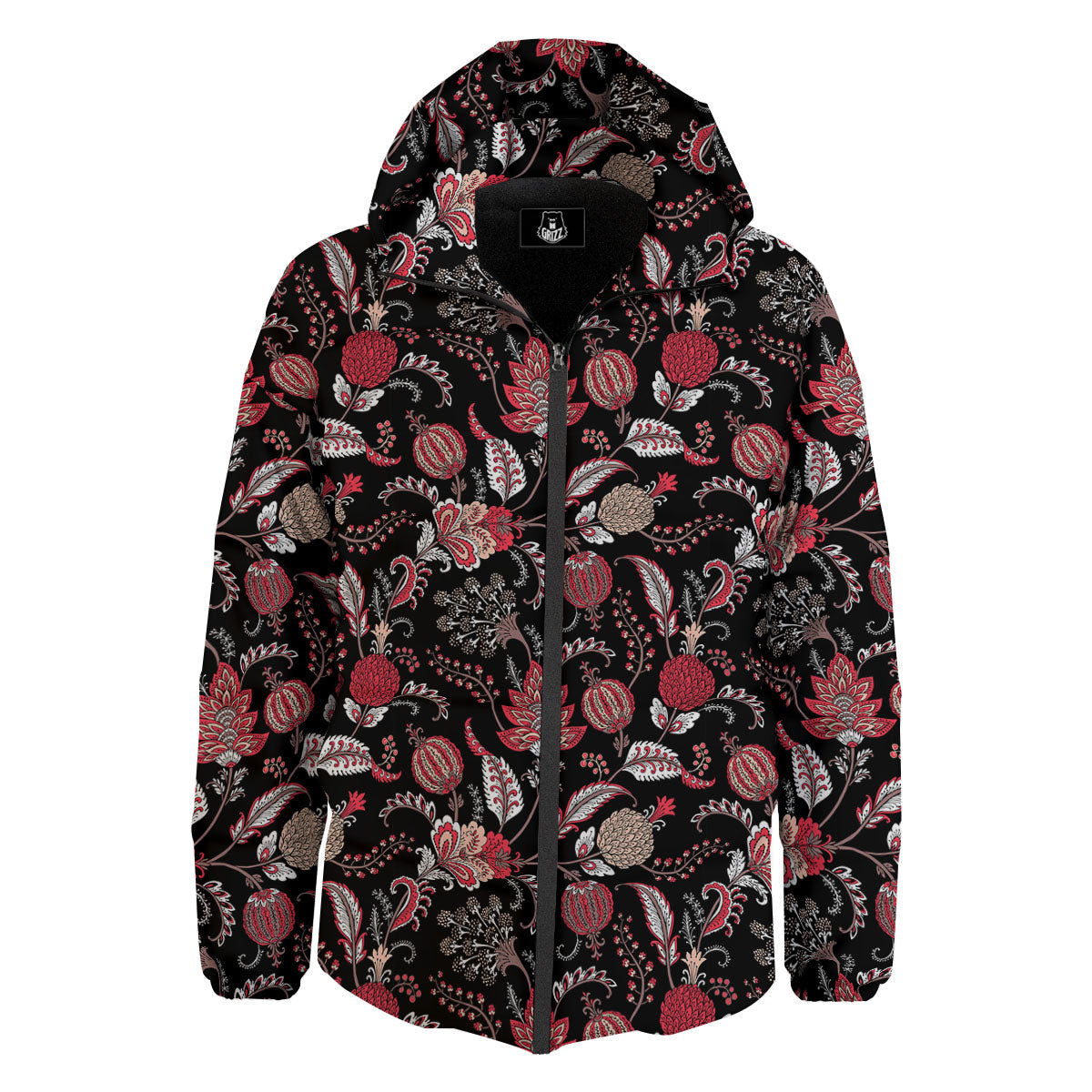 Floral And Paisley Print Pattern Down Jacket-grizzshop