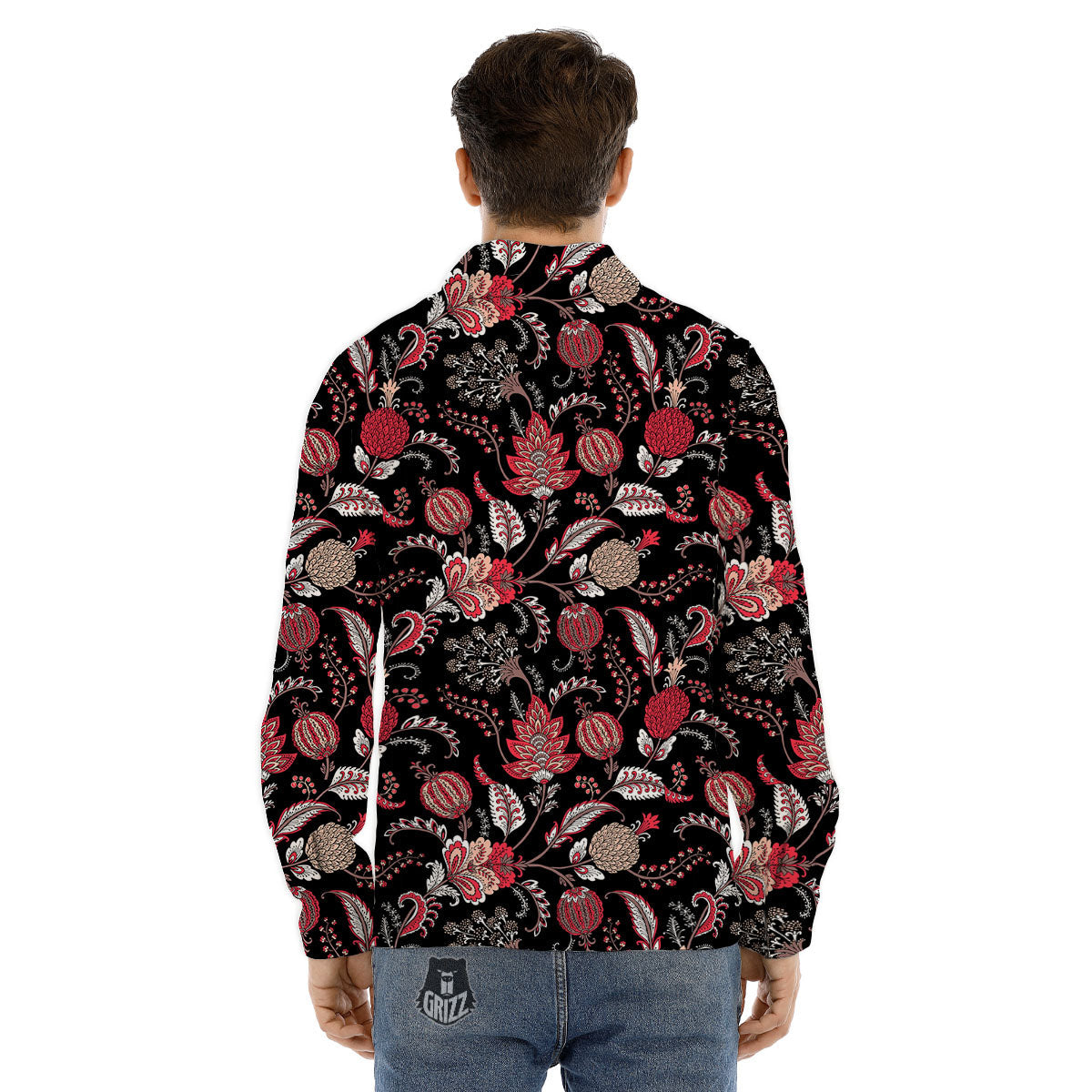 Floral And Paisley Print Pattern Men's Dress Shirts-grizzshop