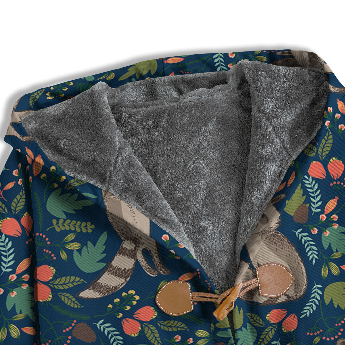 Floral And Raccoon Print Pattern Men's Windbreaker Jacket-grizzshop