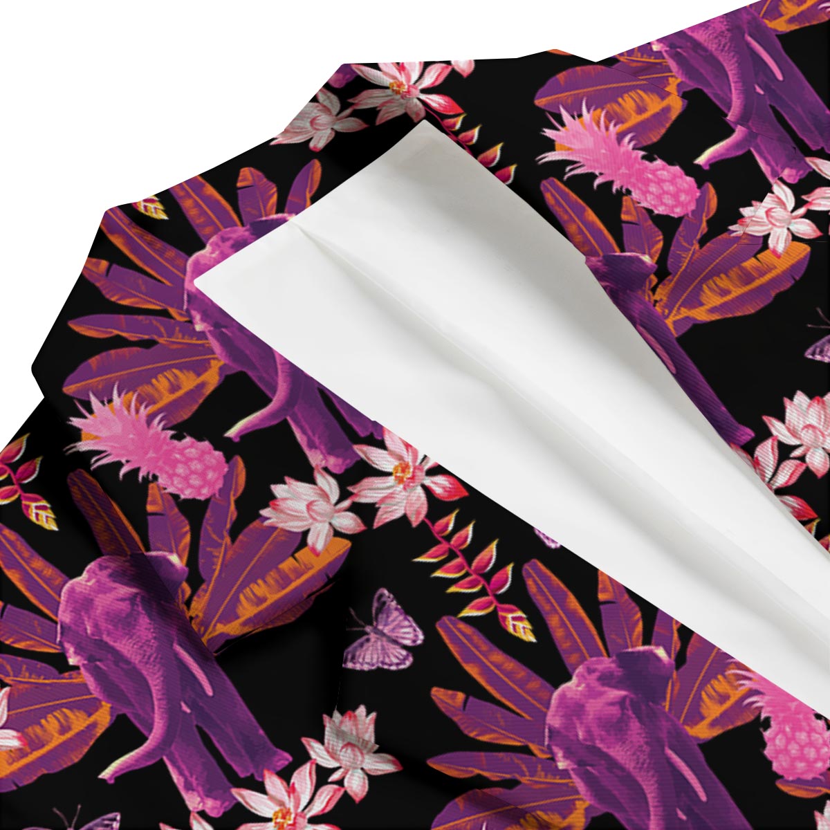 Floral Banana Leaves Elephant Print Men's Blazer-grizzshop