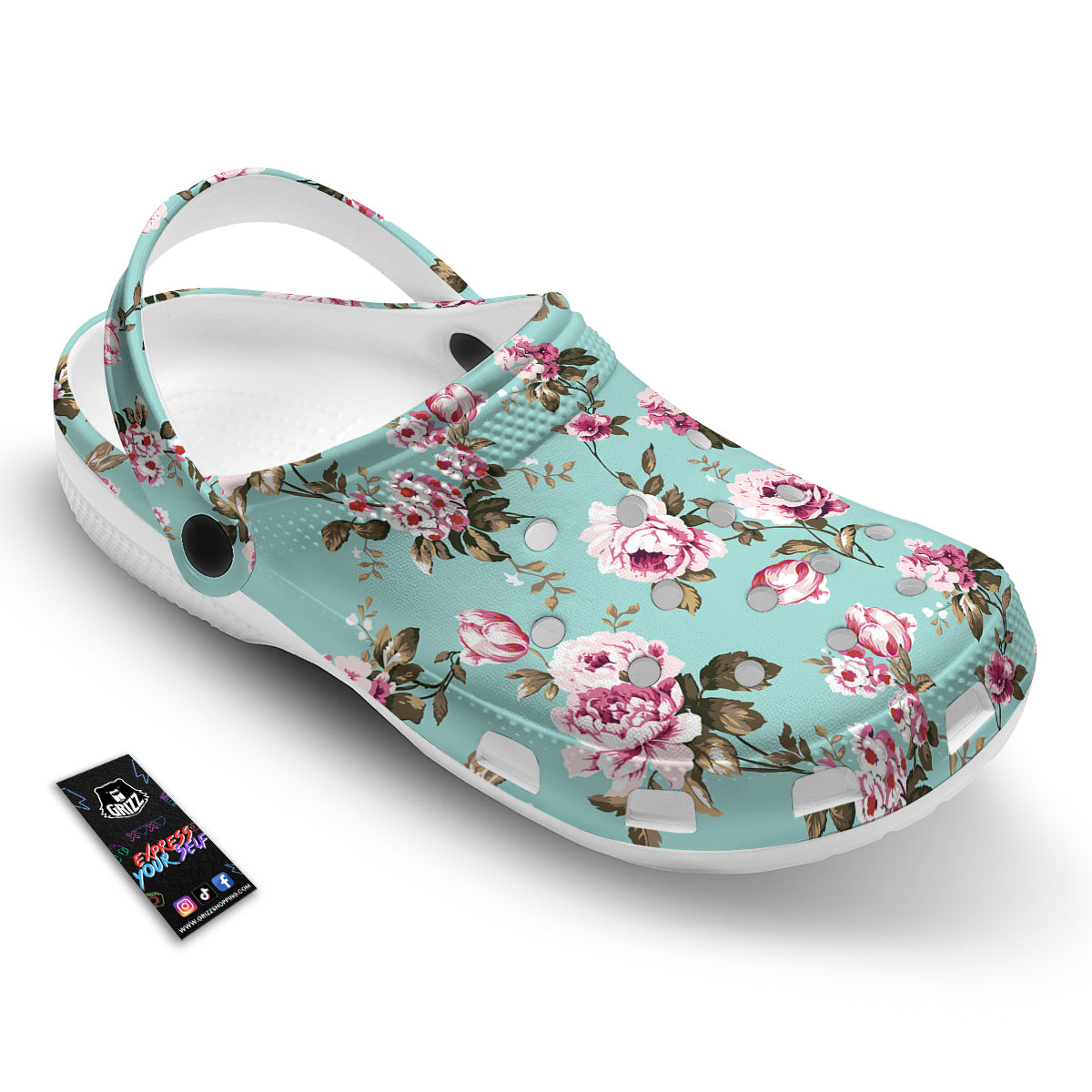 Floral Blossom Vintage Print Pattern Clog-grizzshop