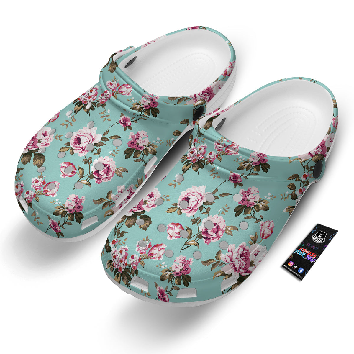 Floral Blossom Vintage Print Pattern Clog-grizzshop