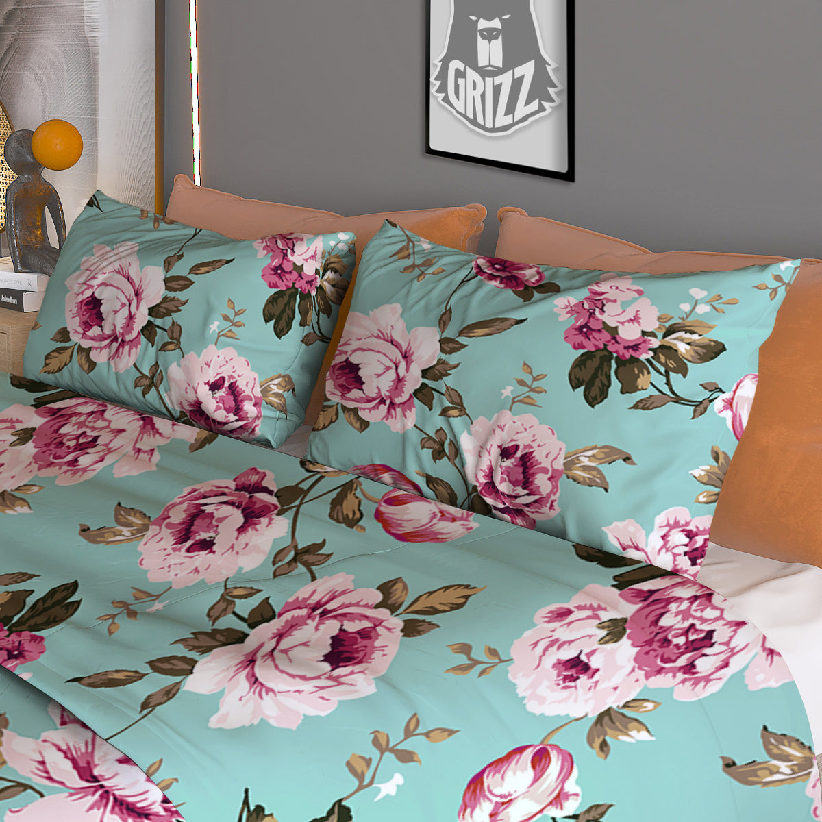 Floral Blossom Vintage Print Pattern Duvet Cover Bedding Set