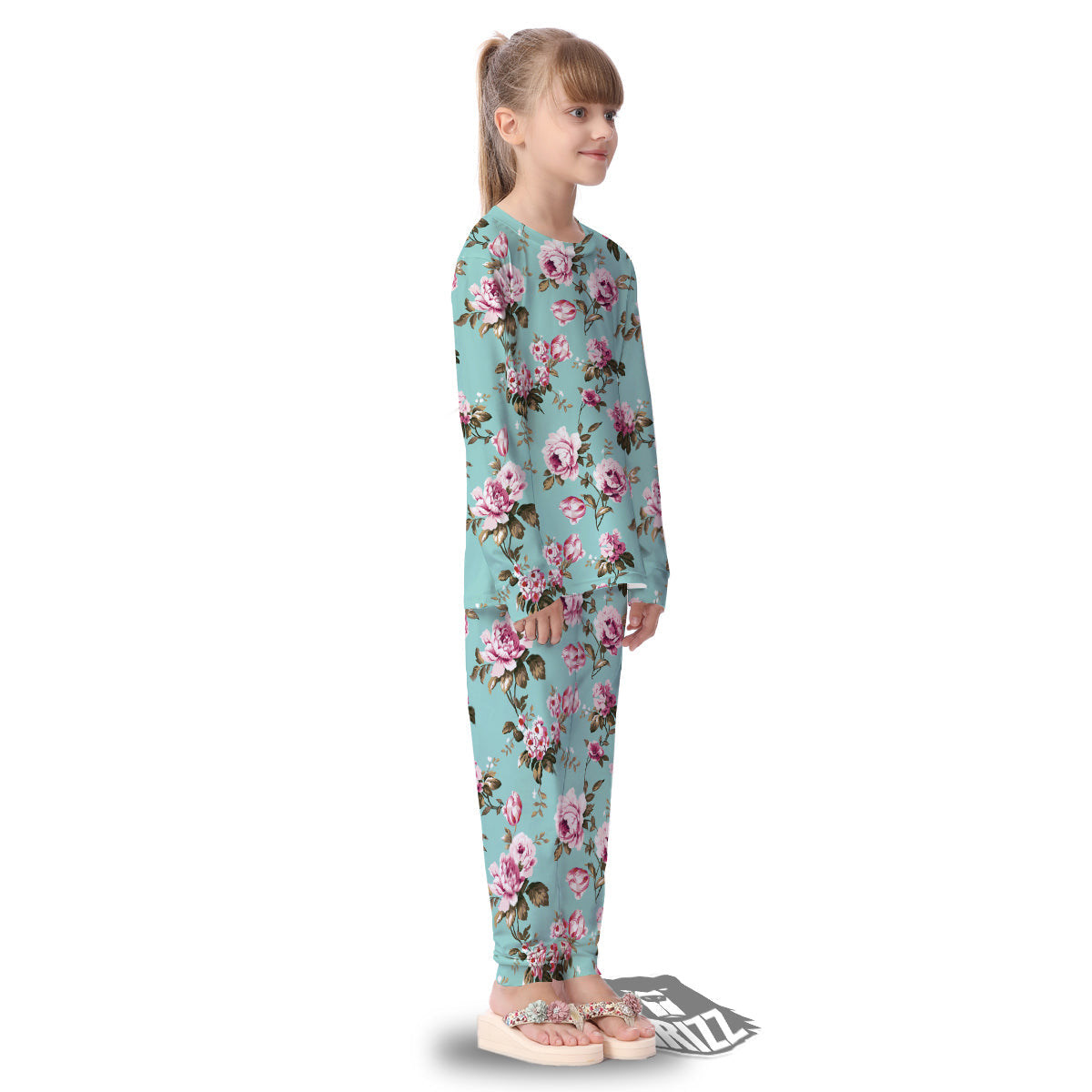 Floral Blossom Vintage Print Pattern Kid's Pajamas-grizzshop
