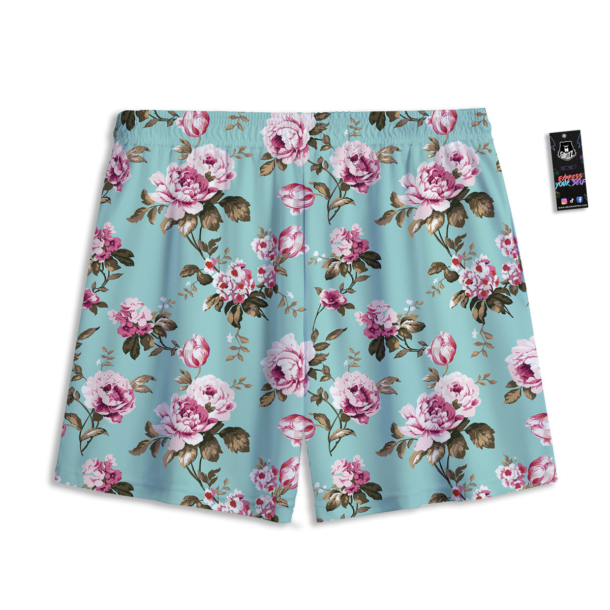 Floral Blossom Vintage Print Pattern Mesh Shorts