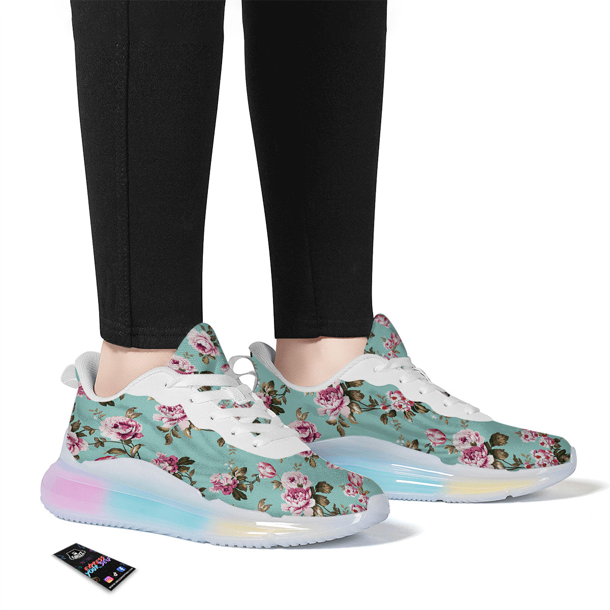 Floral Blossom Vintage Print Pattern Running Sneakers-grizzshop