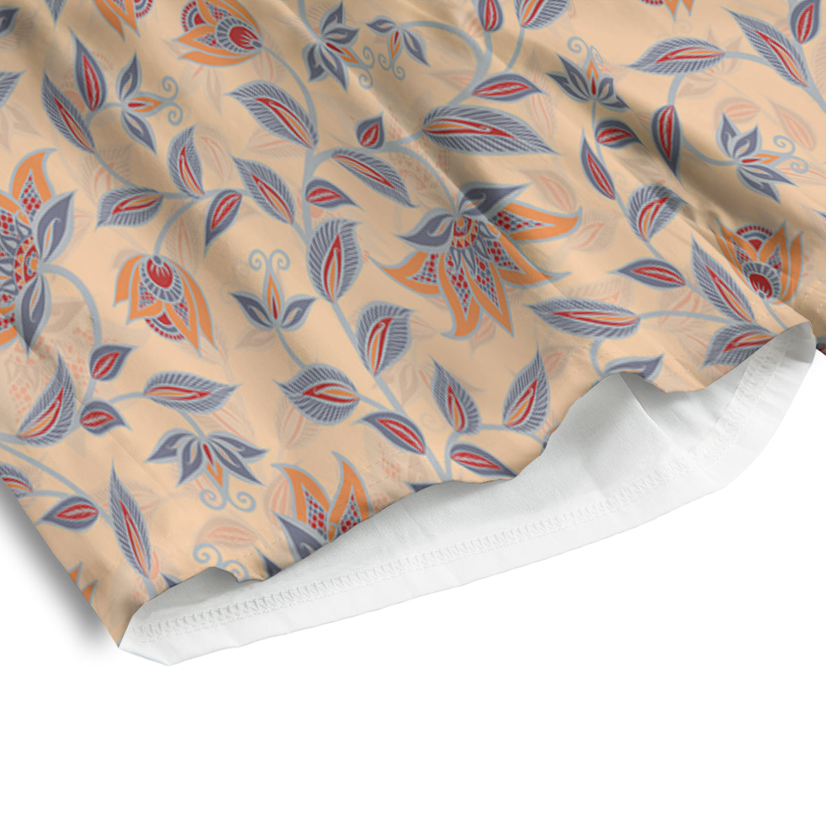 Floral Bohemian Beige Print Pattern Men's Athletic Shorts