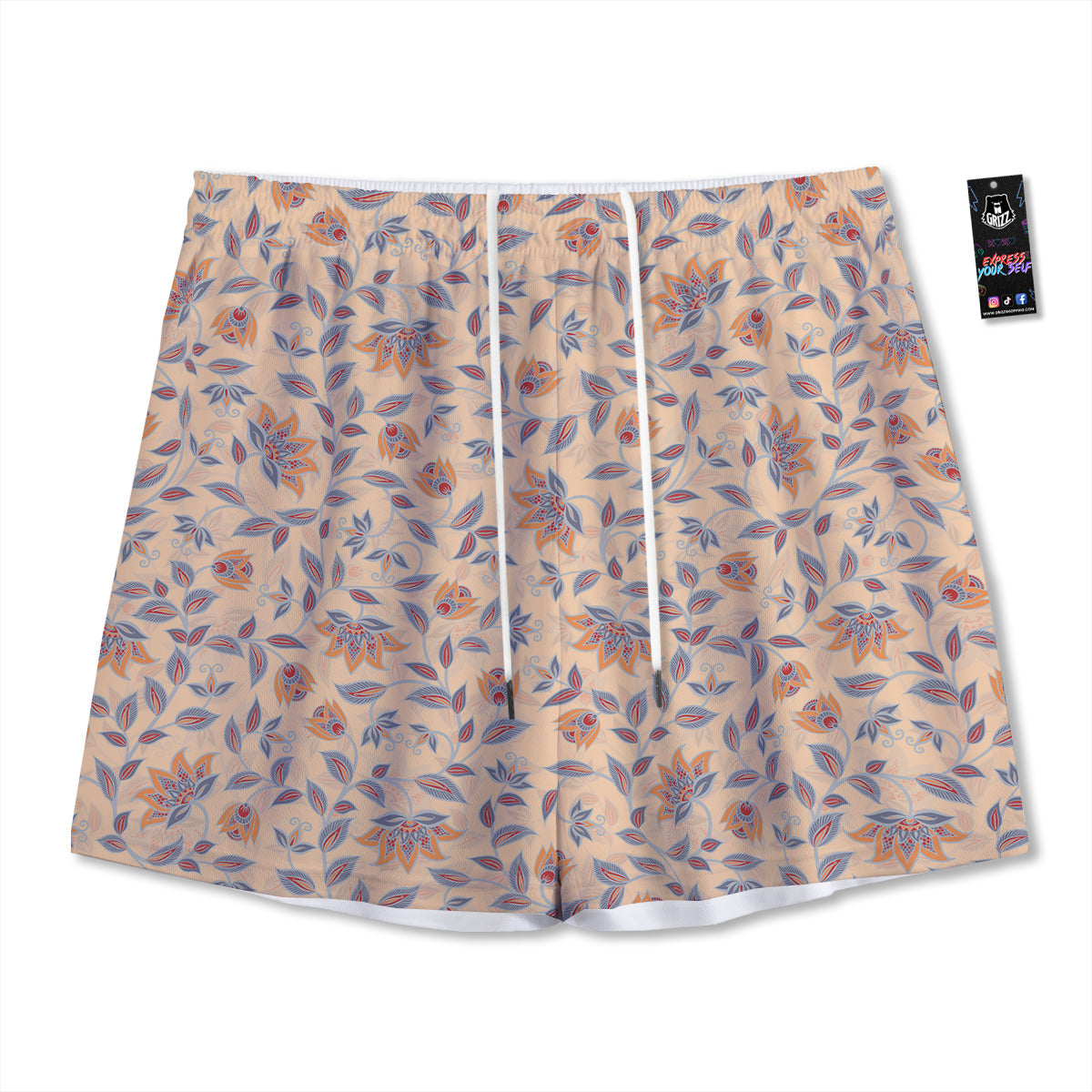 Gemini Cute Cartoon Print Pattern Mesh Shorts