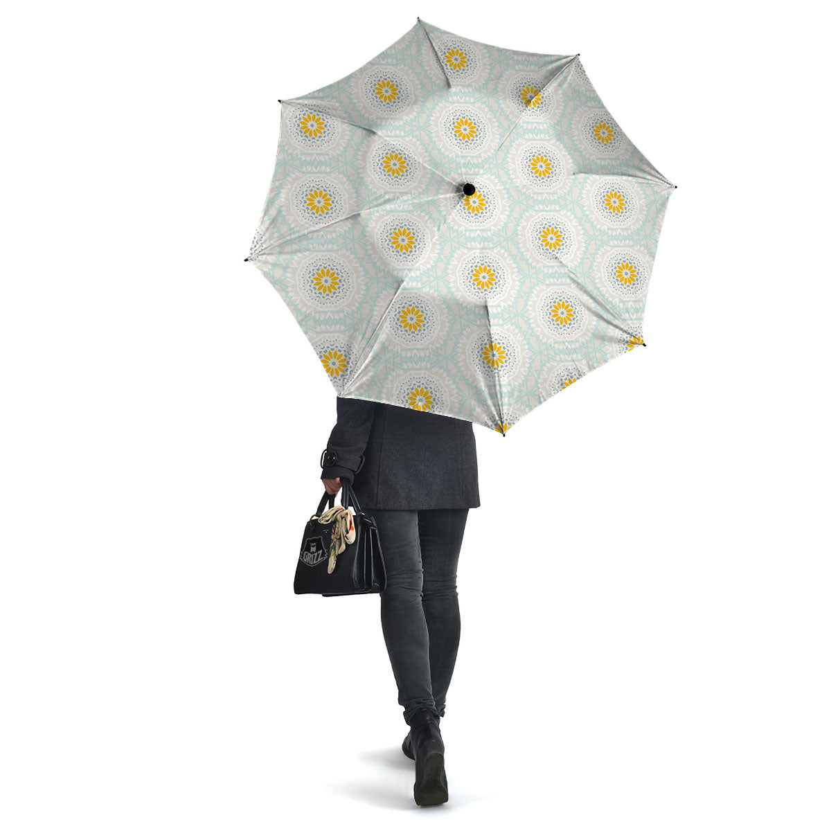 Floral Bohemian Pastel Print Pattern Umbrella-grizzshop