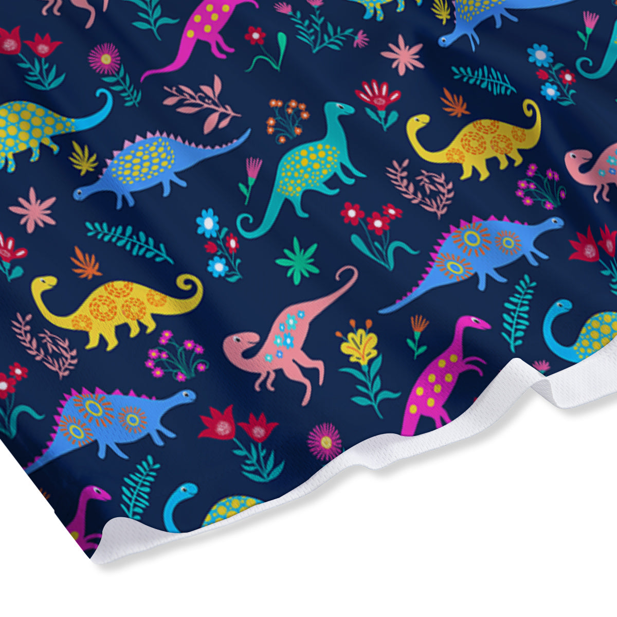 Floral Cute Dino Print Pattern Mesh Shorts