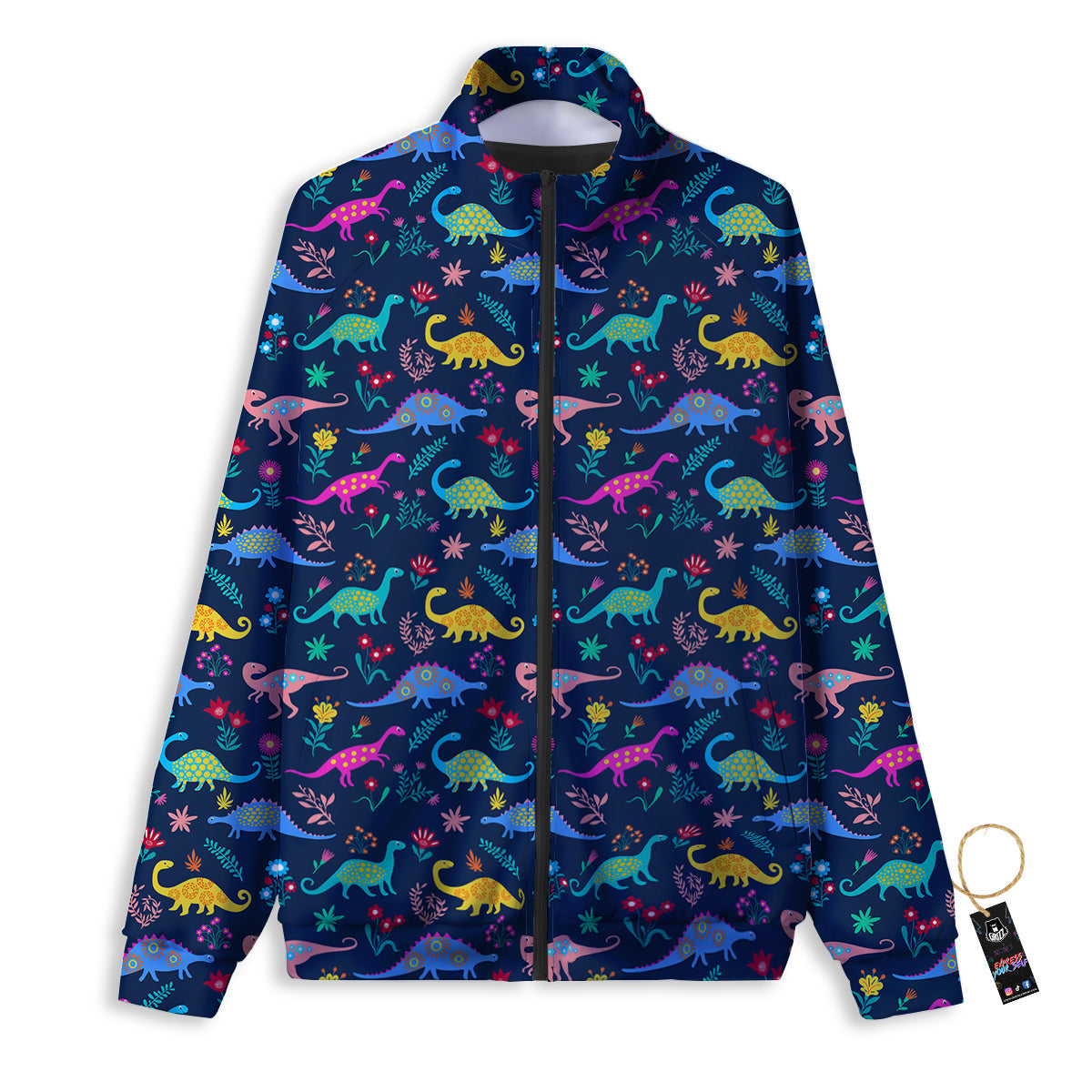 Floral Cute Dino Print Pattern Track Jacket-grizzshop