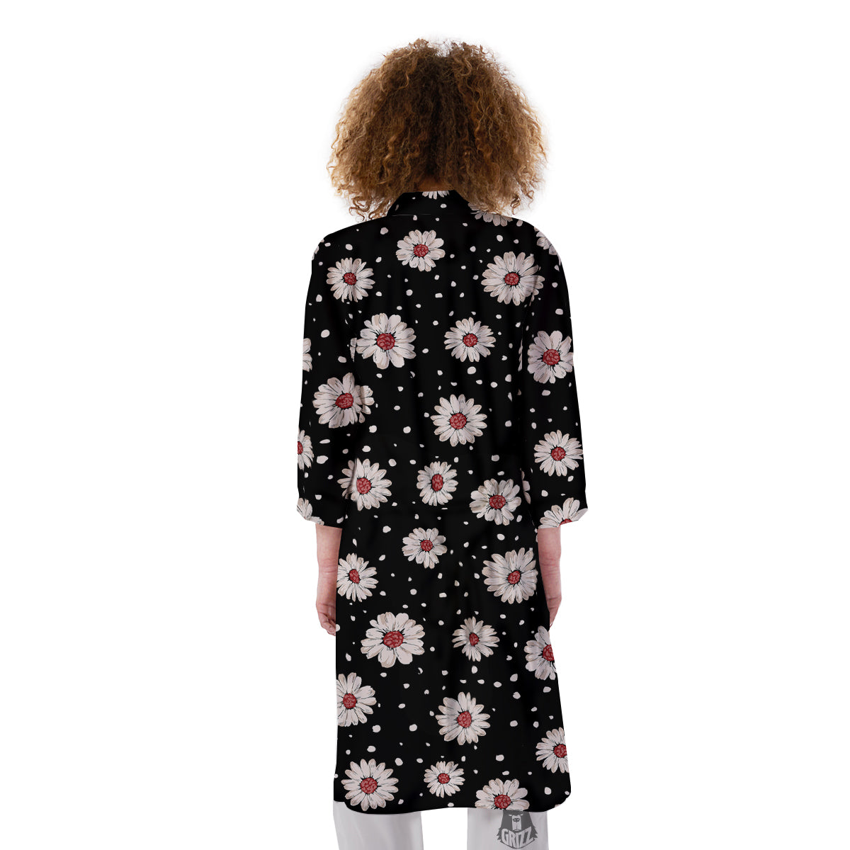 Floral Daisy Watercolor Print Pattern Kimono-grizzshop
