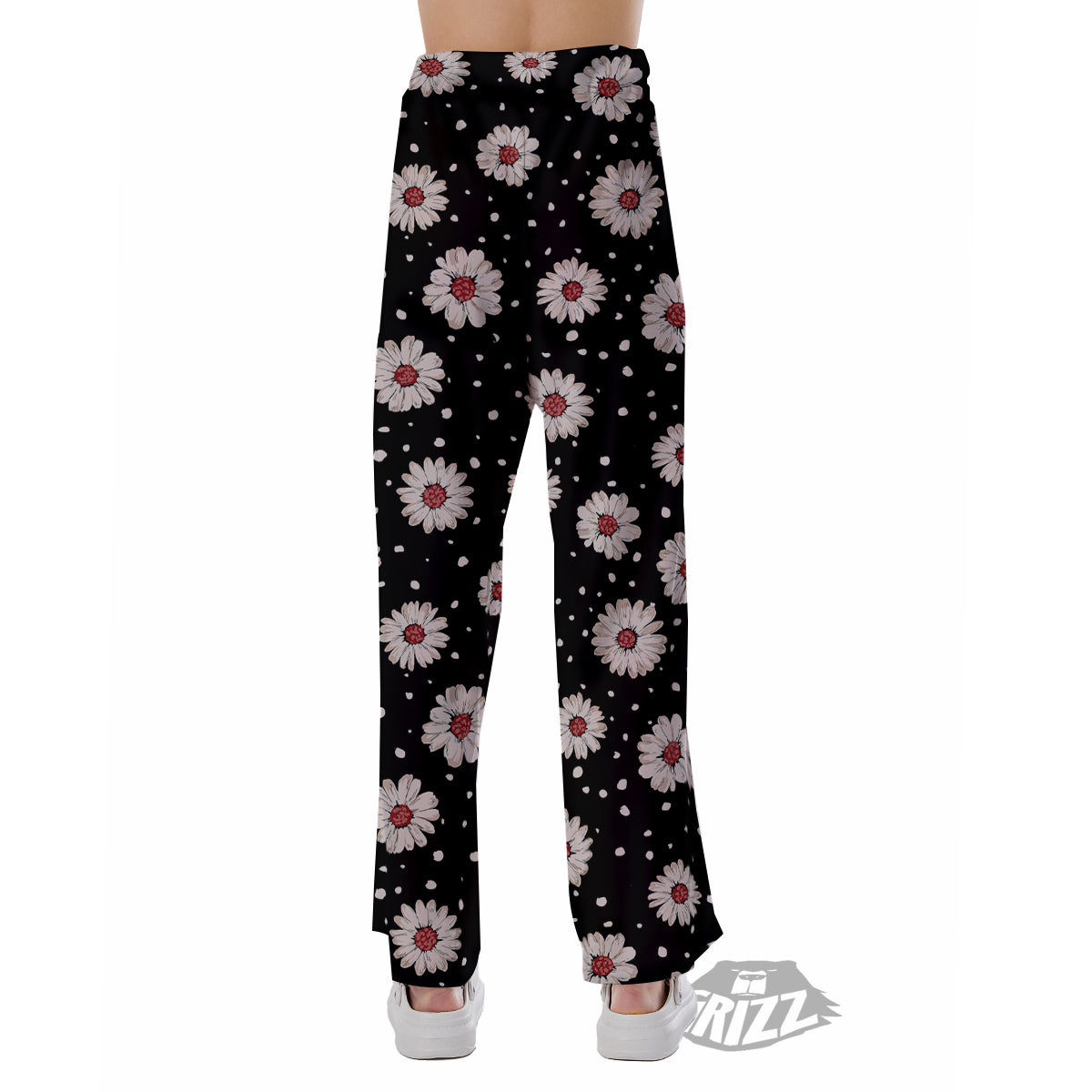 Floral Daisy Watercolor Print Pattern Pajama Pants-grizzshop