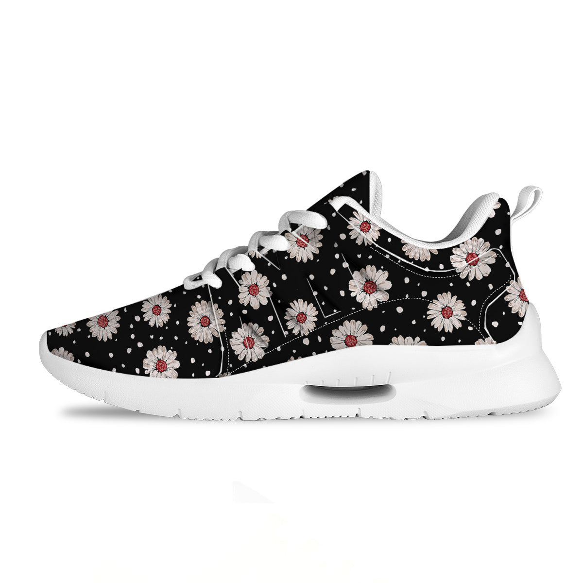 Floral Daisy Watercolor Print Pattern Tennis Shoes-grizzshop