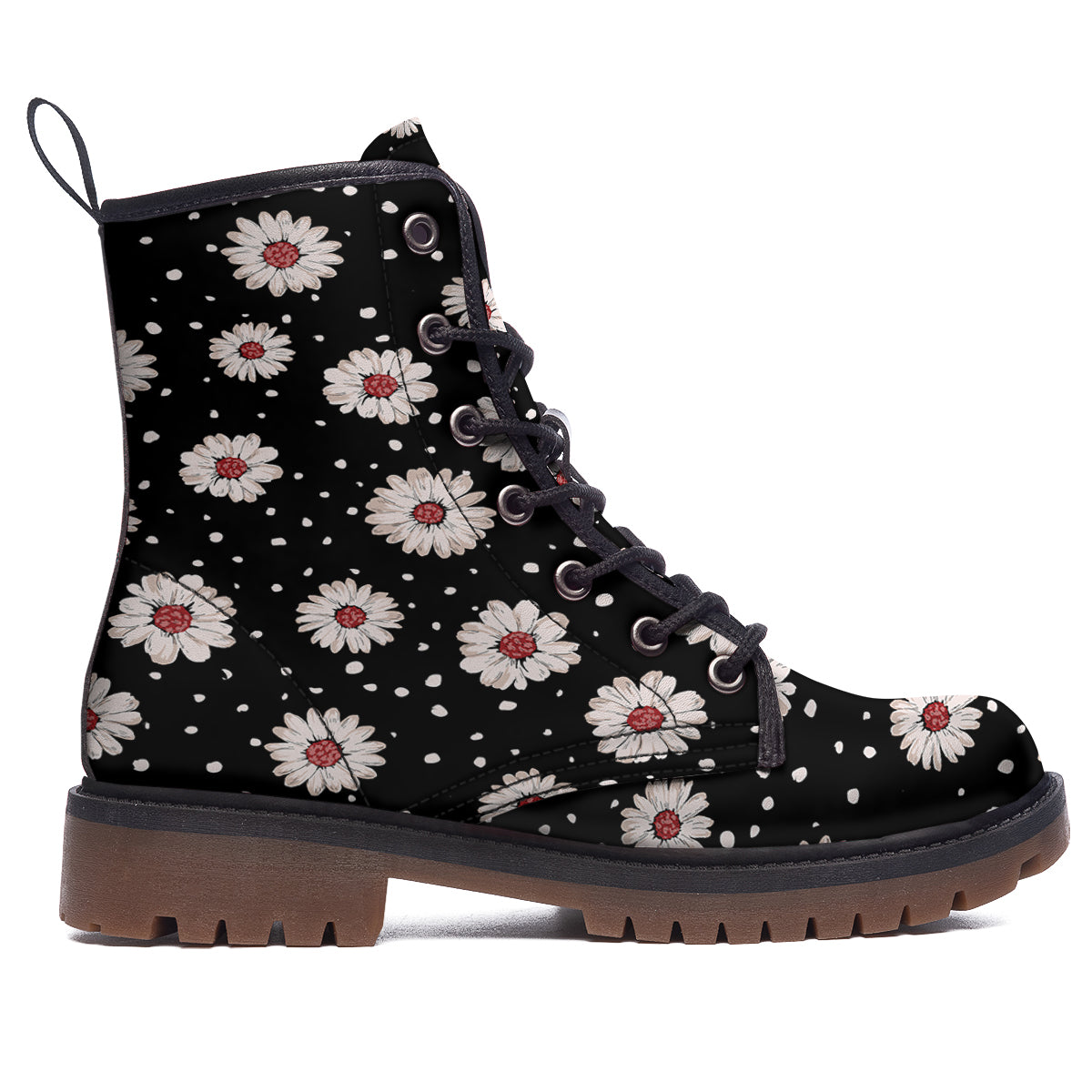 Floral Daisy Watercolor Print Pattern Work Boots-grizzshop